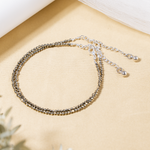 Silver Crystal Anklet - Pyrite
