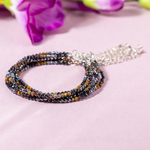 Black Bead Crystal Anklet