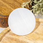 Selenite Plain Round Charging Plate.