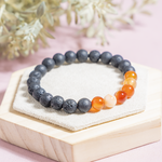 Lava Diffuser Bracelet with Carnelian Beads