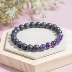 Lava Diffuser Bracelet with Amethyst Beads