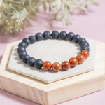Lava Diffuser Bracelet with Red Jasper Beads