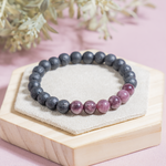 Lava Diffuser Bracelet with Pink Tourmaline Beads