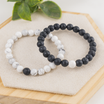Lava Diffuser Bracelet with Howlite Beads