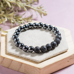 Hematite Diffuser Bracelet With Lava Beads