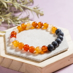 Carnelian Diffuser Bracelet With Lava Beads