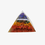 Bonded Chakra Layered Pyramid, Crystal Orgone pyramid.