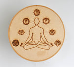 7Chakra Yoga Crystal Grid Board, 6" Wooden Crystal Grid Plate