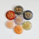 Round Reiki 7Chakra Stones Set, Chakra Set