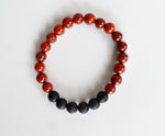 Red Jasper Diffuser Bracelet With Lava Beads