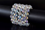 Faceted Aura Quartz Rainbow Moonstone Bracelet