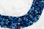 Natural Blue Banded Agate Round Beads