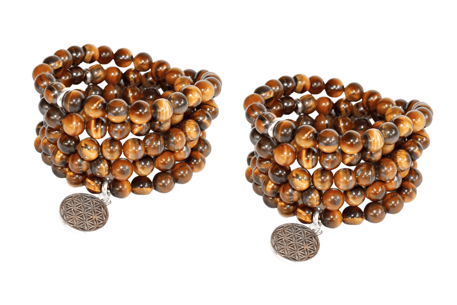 Tiger Eye Beads Mala Bracelet, 108 Prayer Beads Necklace (Protection and Inner Strength)