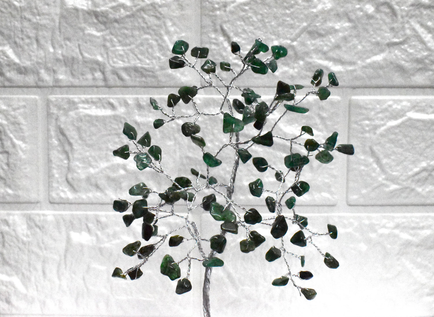 100 Chips Green Jade Crystal Tree