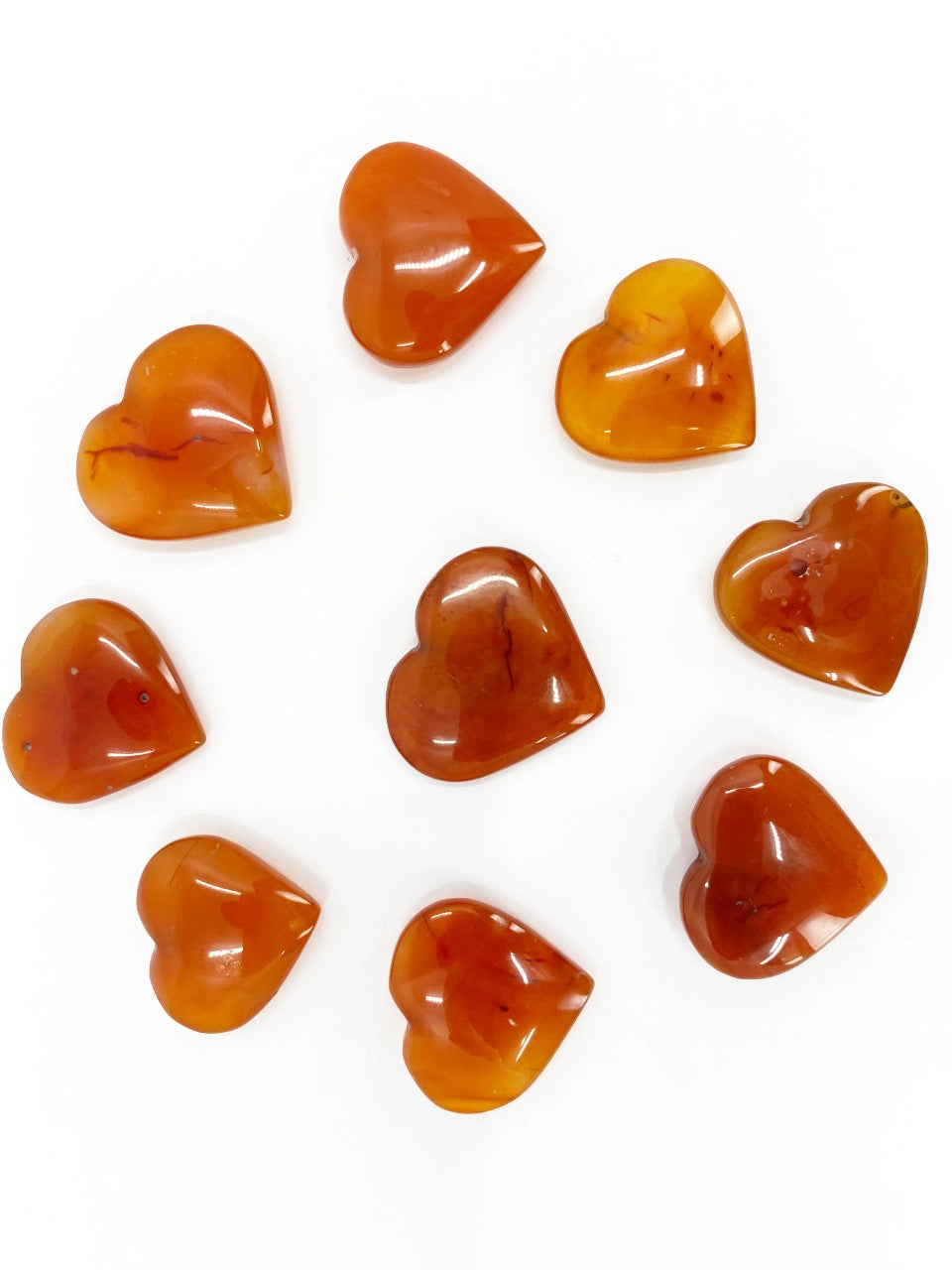 1 Inch Carnelian Heart, Puffy Mini Pocket Stone Heart