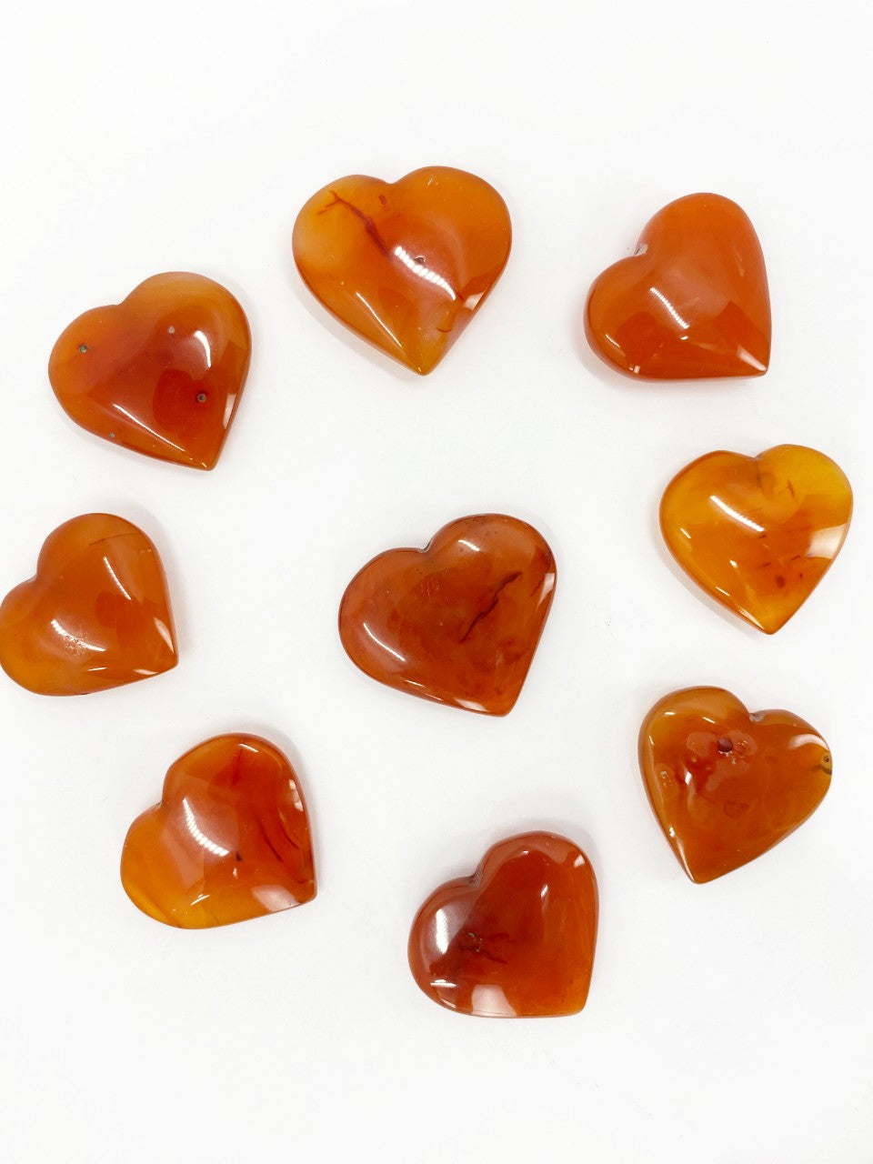 1 Inch Carnelian Heart, Puffy Mini Pocket Stone Heart