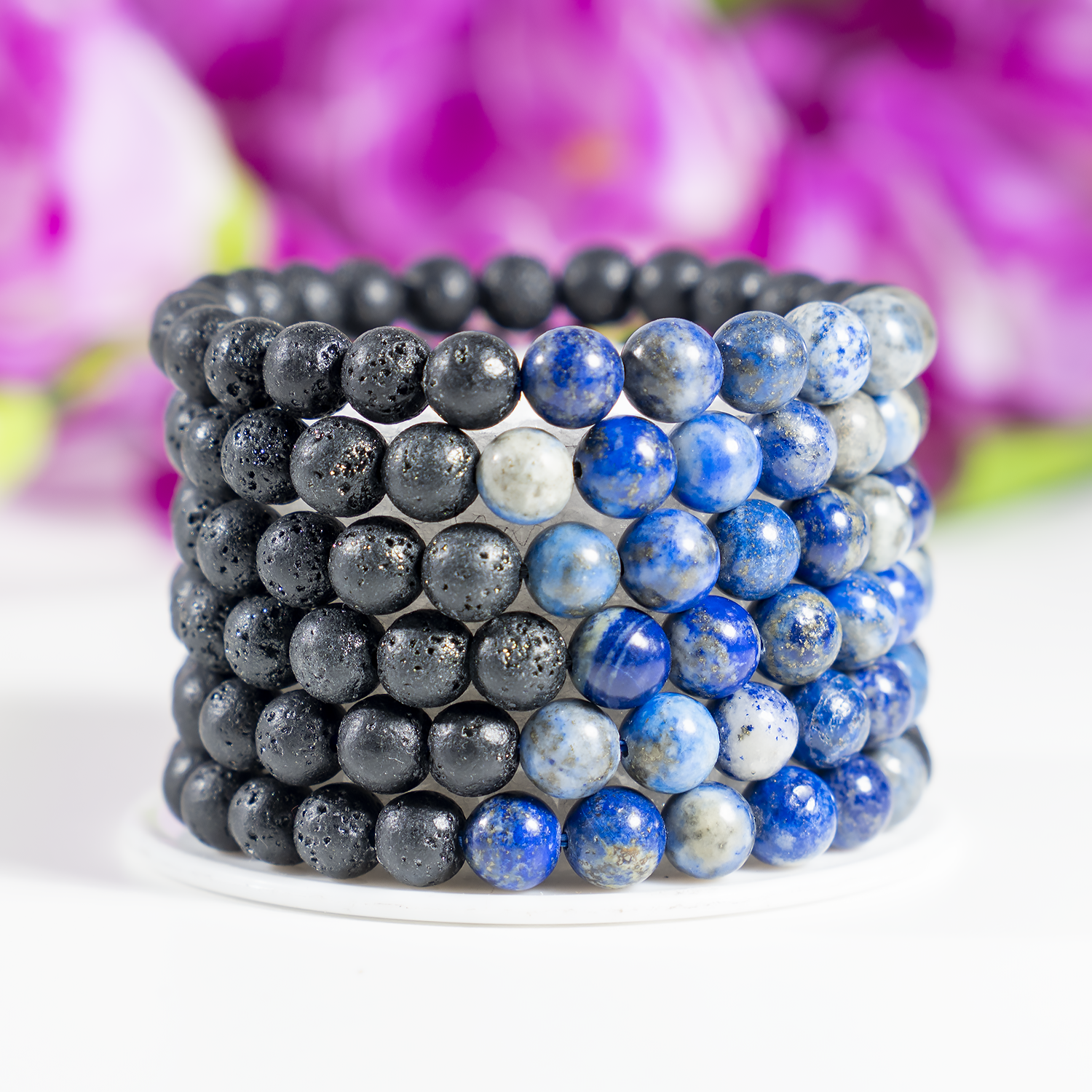 Lava Diffuser Bracelet with Lapis Lazuli Beads