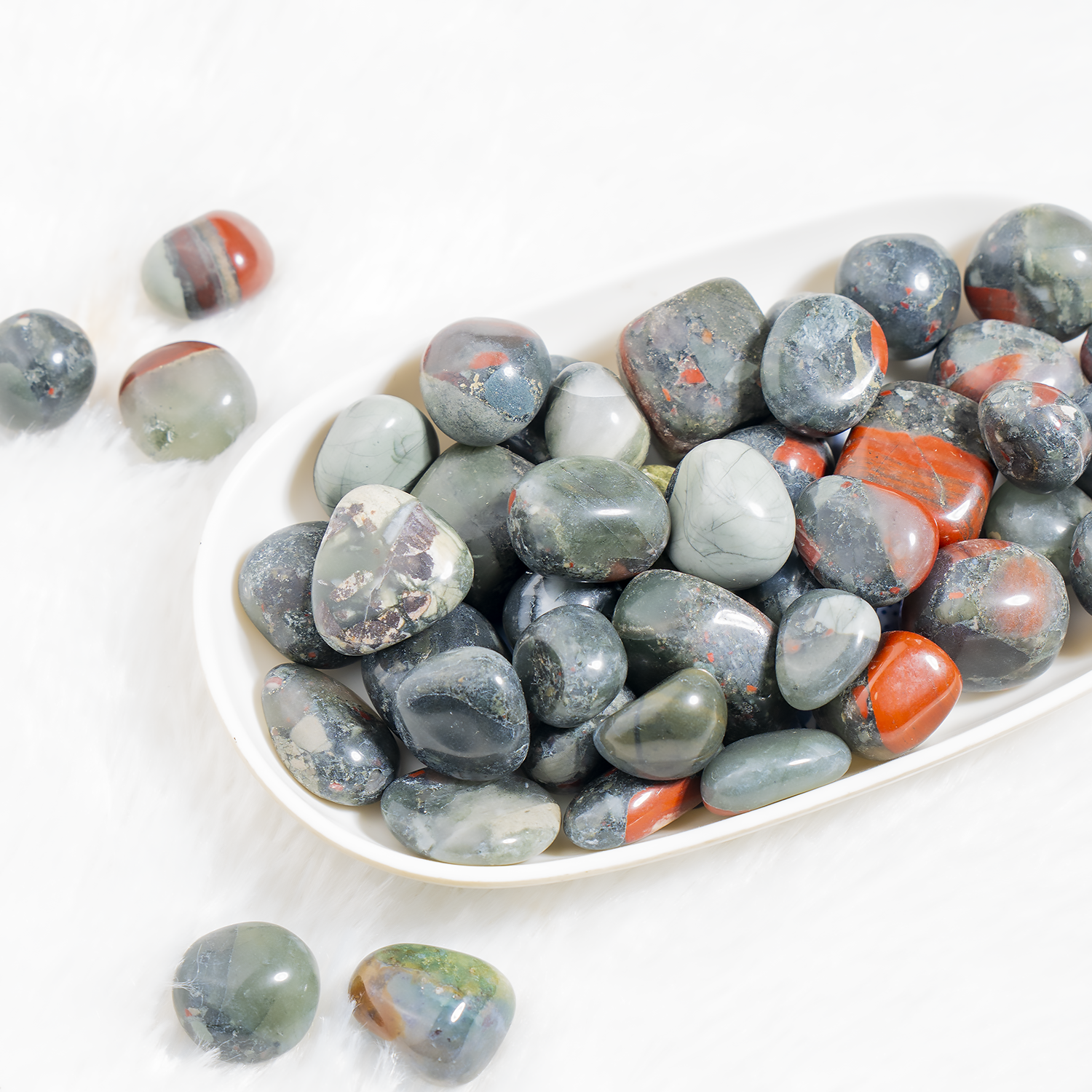 African Bloodstone Tumbled Stones