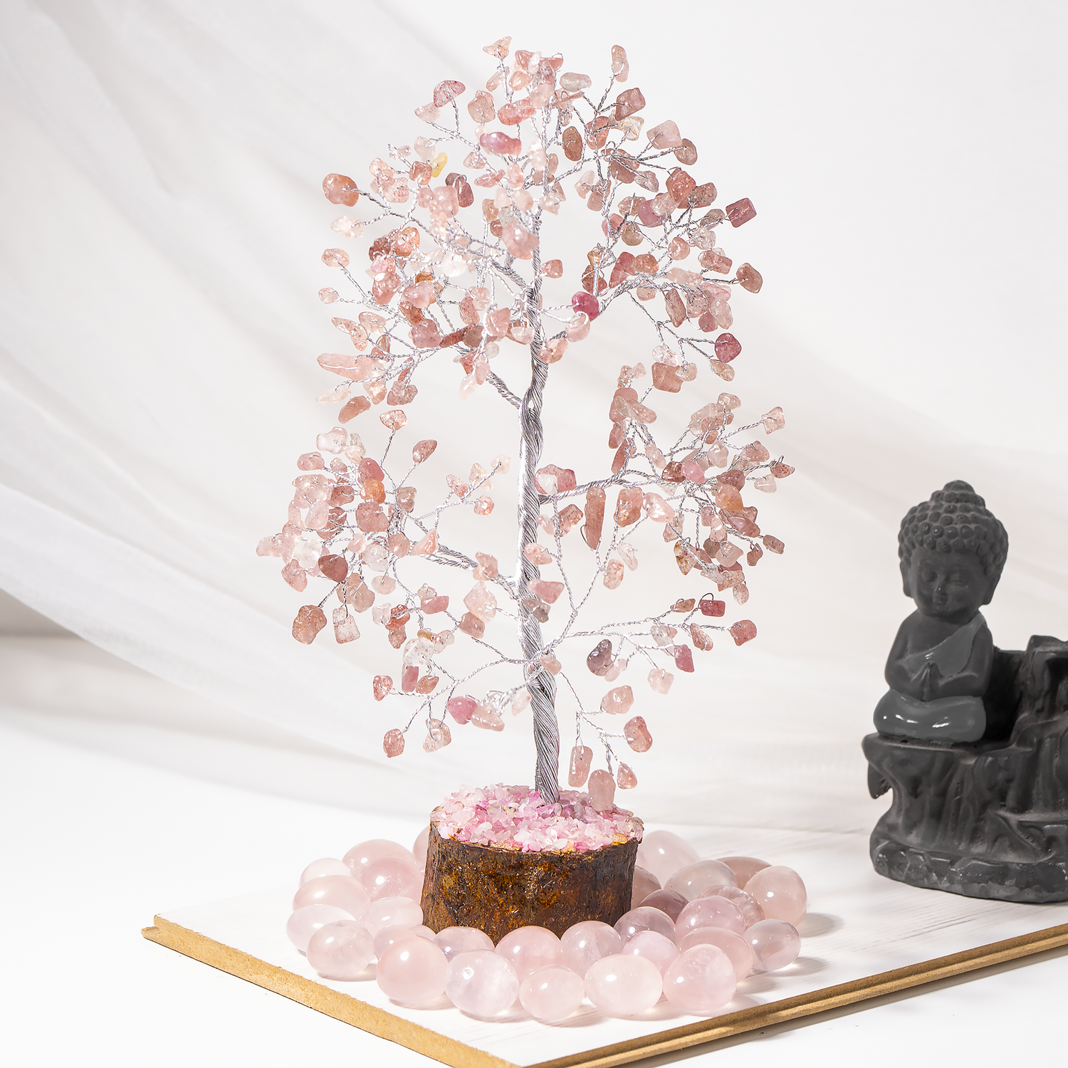 300 Chips Strawberry Quartz Tree