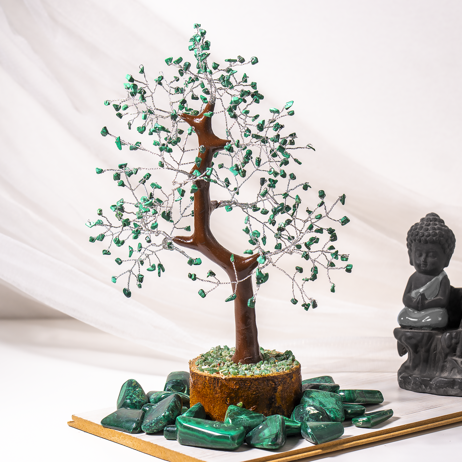 300 Chips Malachite Tree -  Home & Office Décor