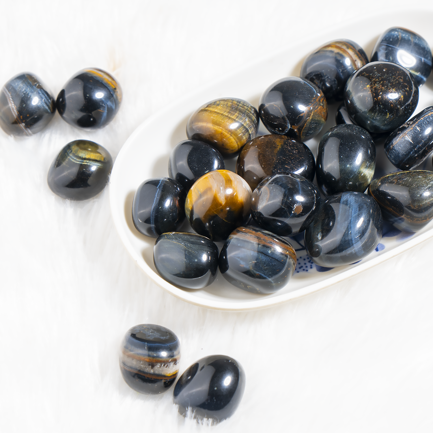 Blue Tiger Eye Tumbled Stones