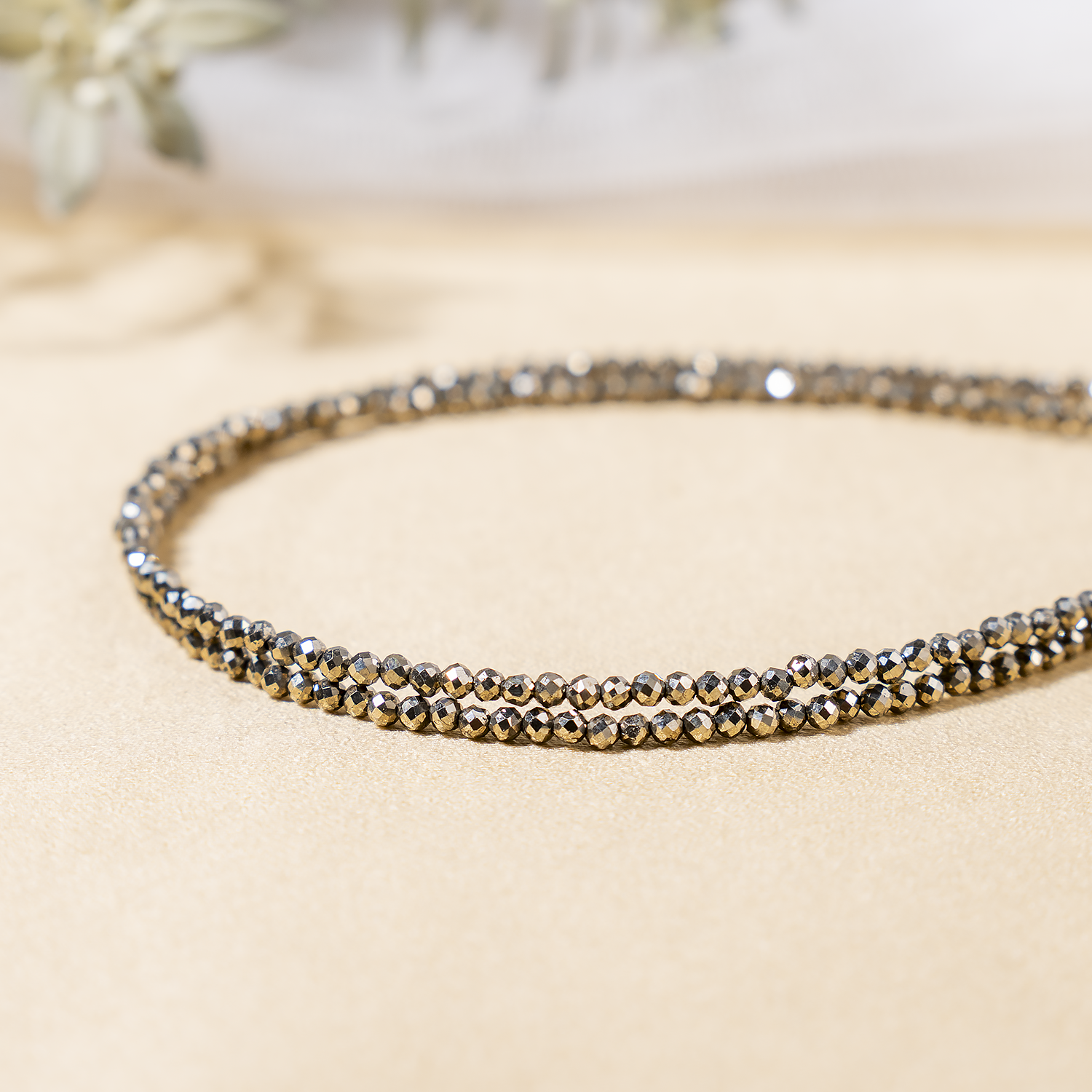Silver Crystal Anklet - Pyrite