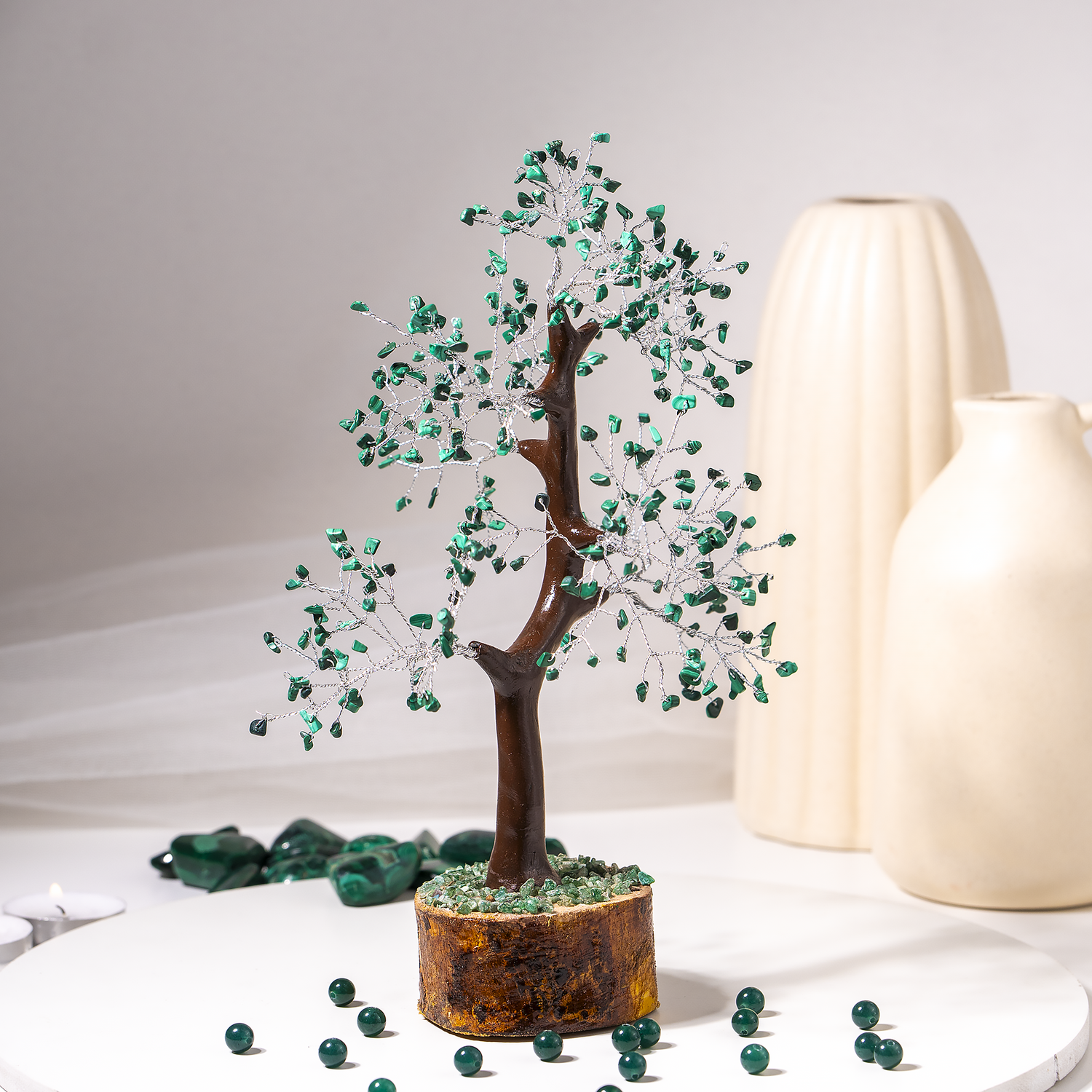 300 Chips Malachite Tree -  Home & Office Décor