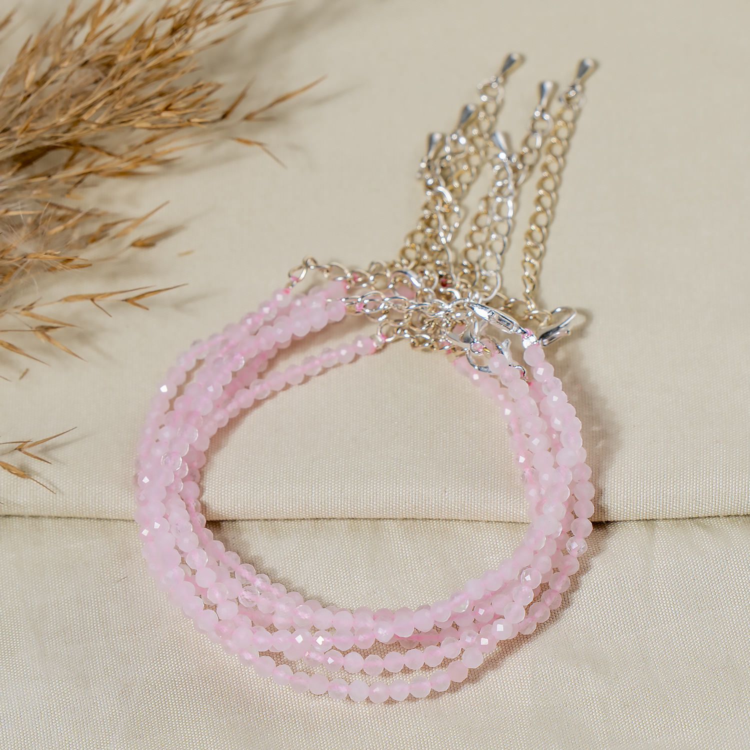 Rose Quartz Crystal Anklet