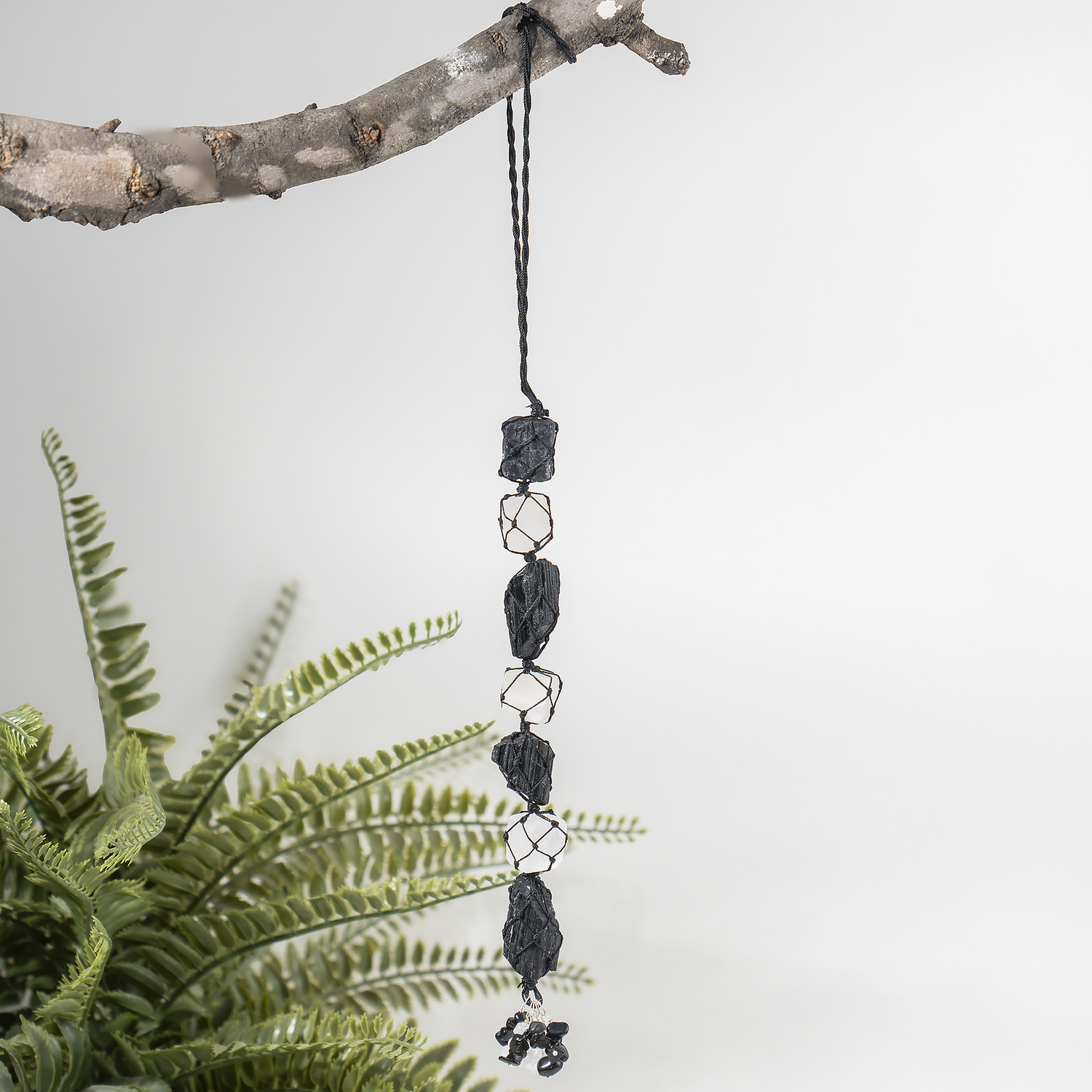 Black Tourmaline & Selenite Hanger