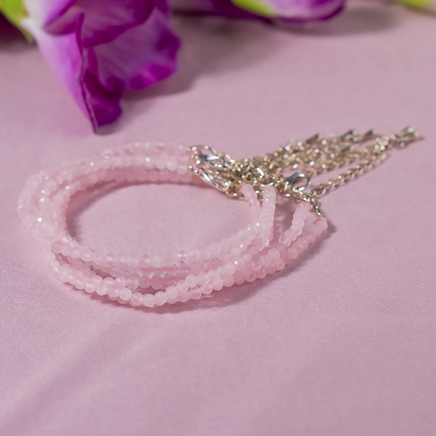 Rose Quartz Crystal Anklet