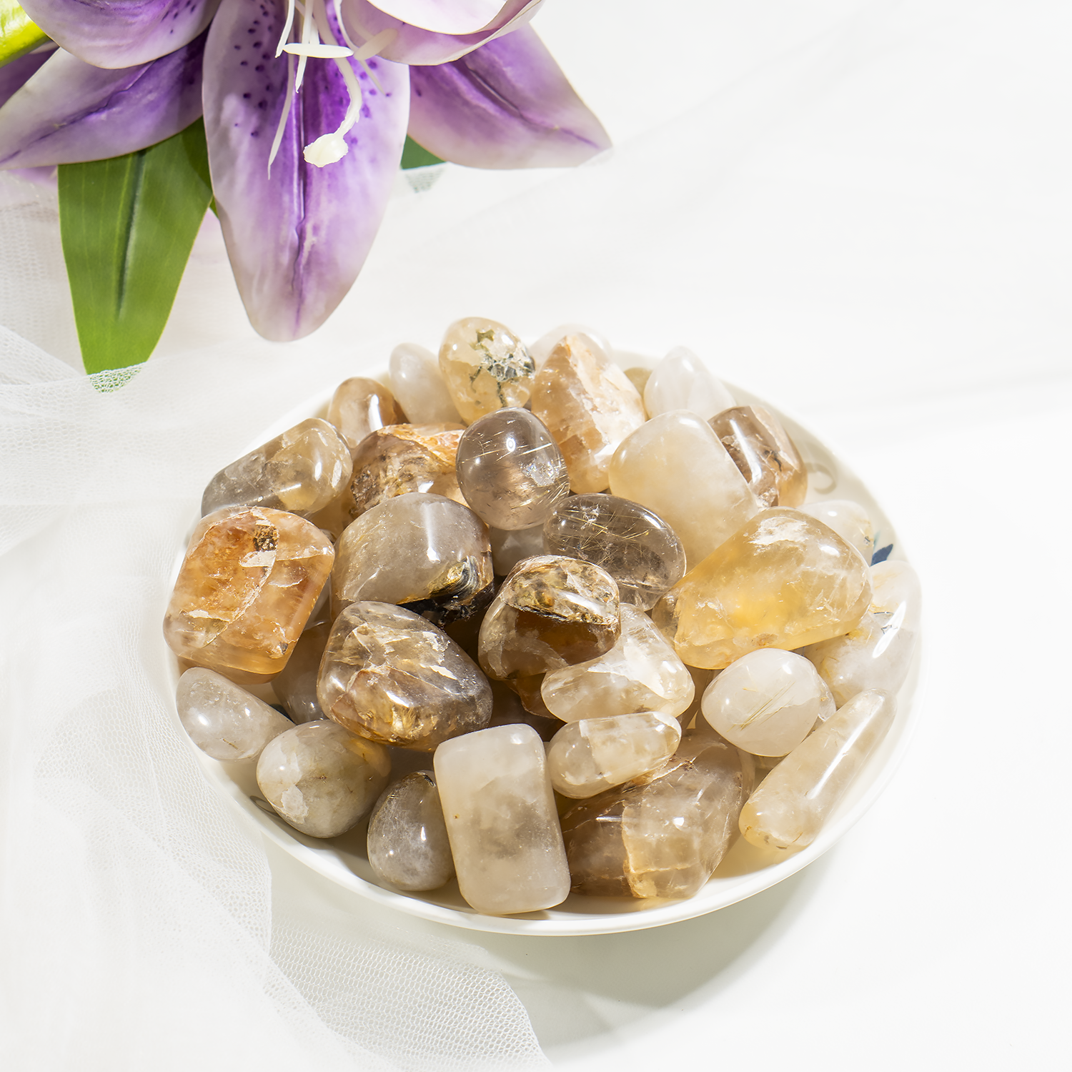 Golden Rutile Tumbled Stones