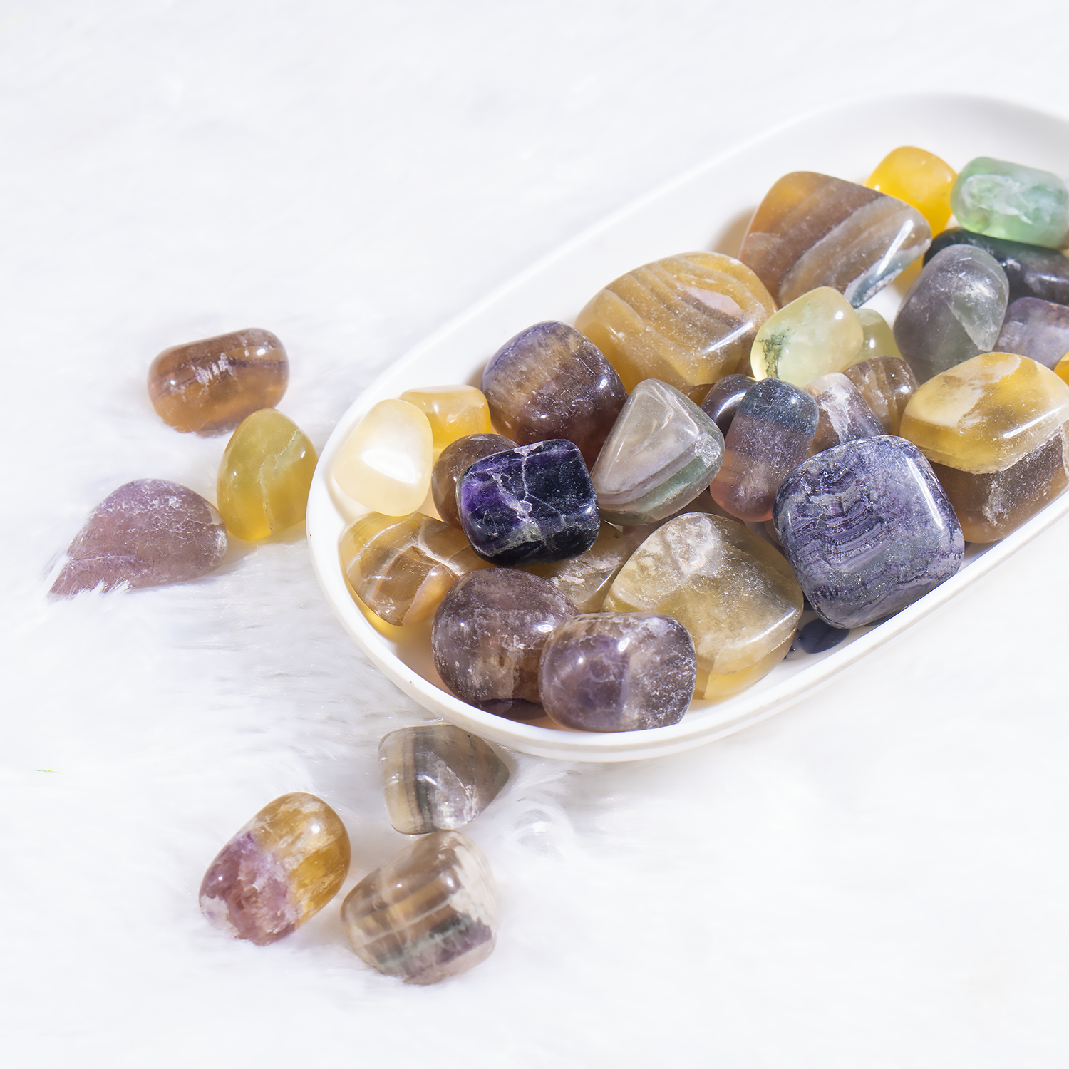 Multi Fluorite Tumbled Stones