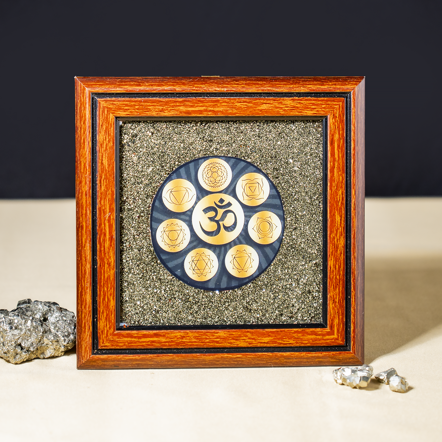 Pyrite Frame with OM Symbol