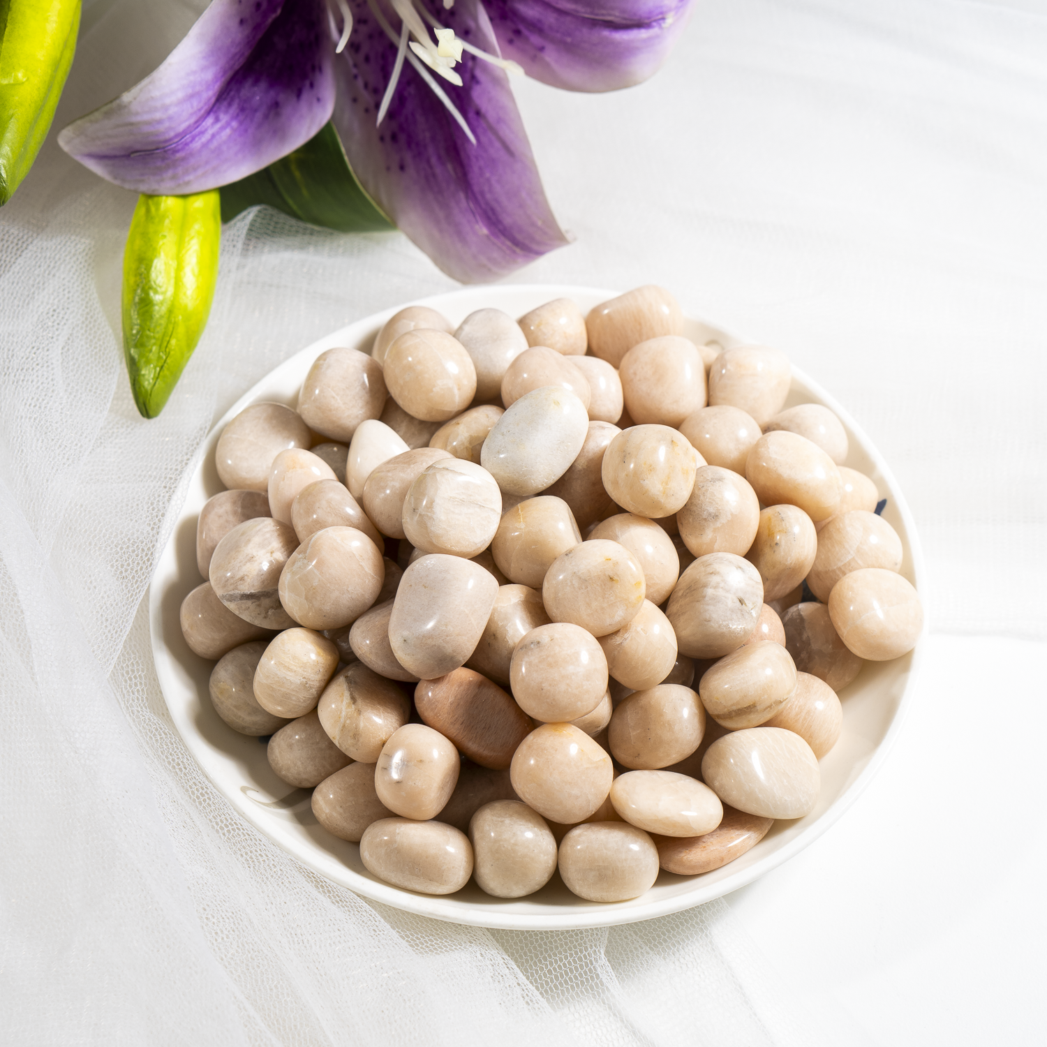 Peach Moonstone Tumbled Stones