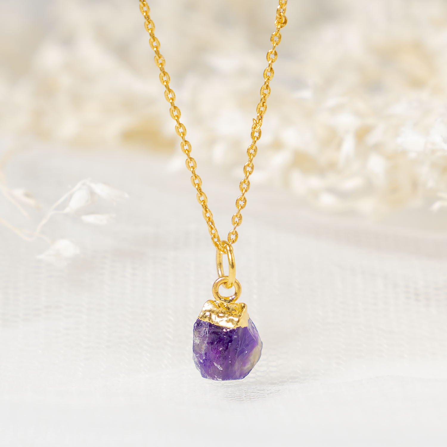 Raw Amethyst Stone Necklace