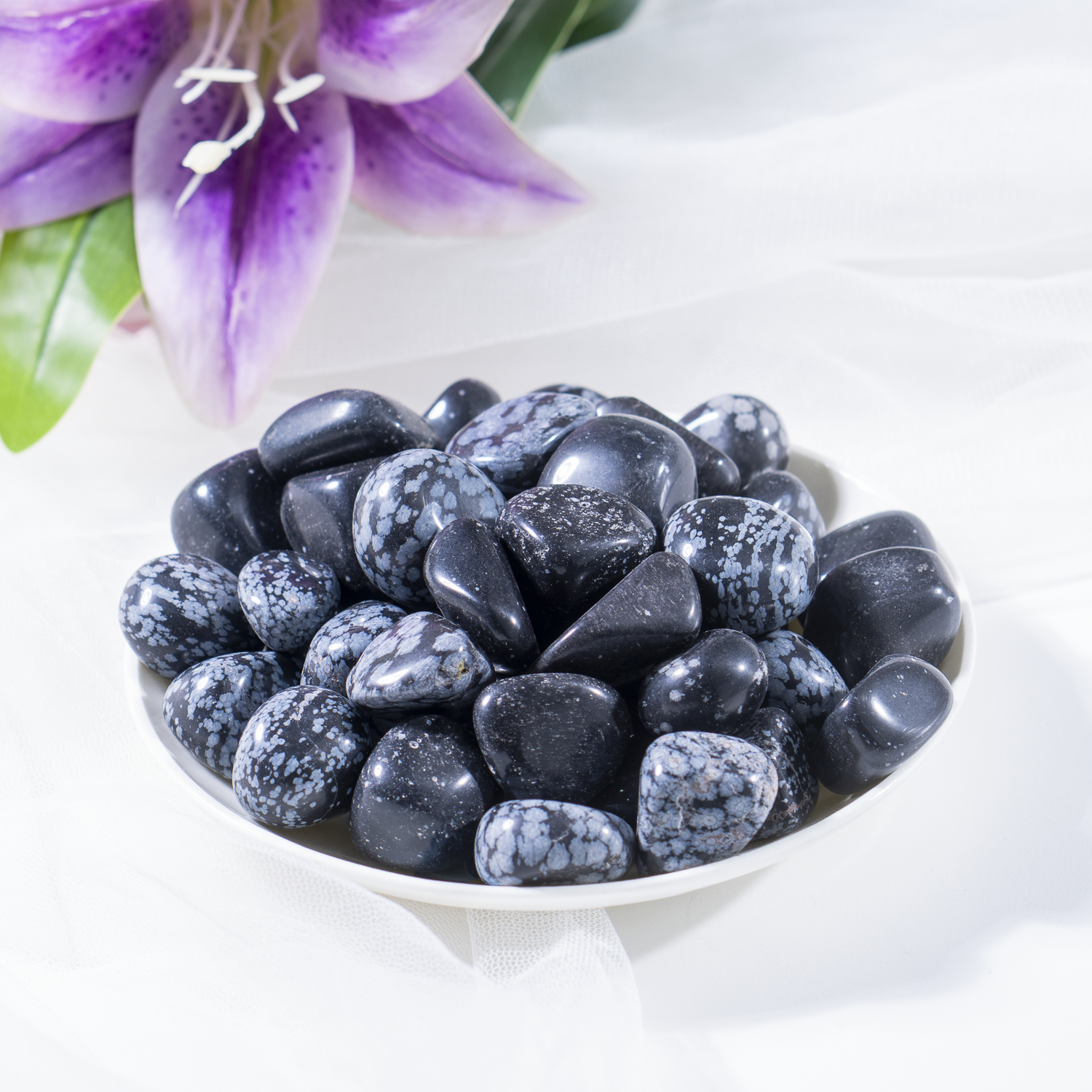 Snowflake Obsidian Tumbled Stones