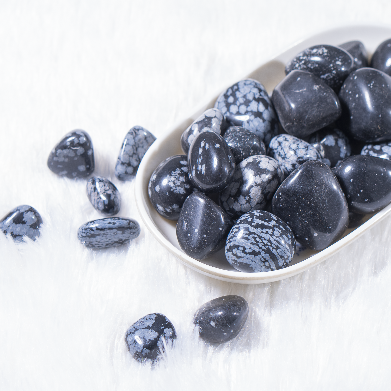 Snowflake Obsidian Tumbled Stones