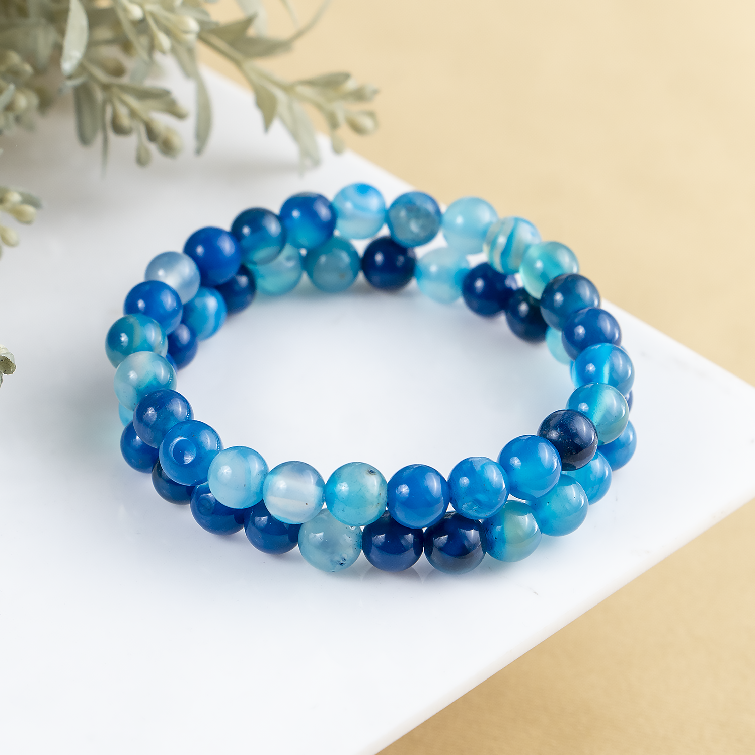 Blue Banded Agate Bracelet