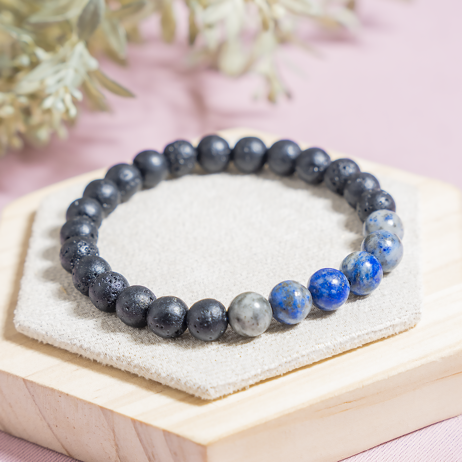 Lava Diffuser Bracelet with Lapis Lazuli Beads