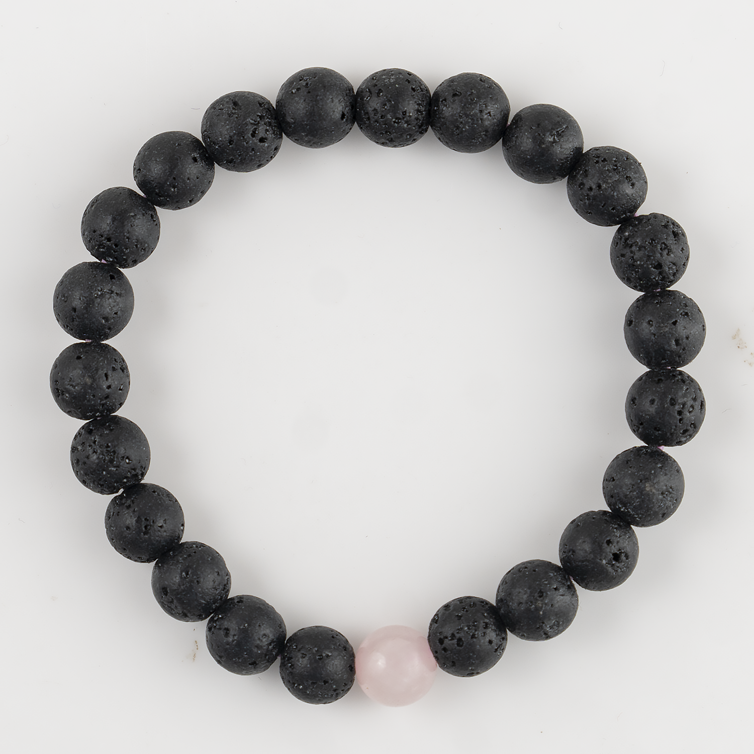 Lava & Rose Quartz Couple Bracelet