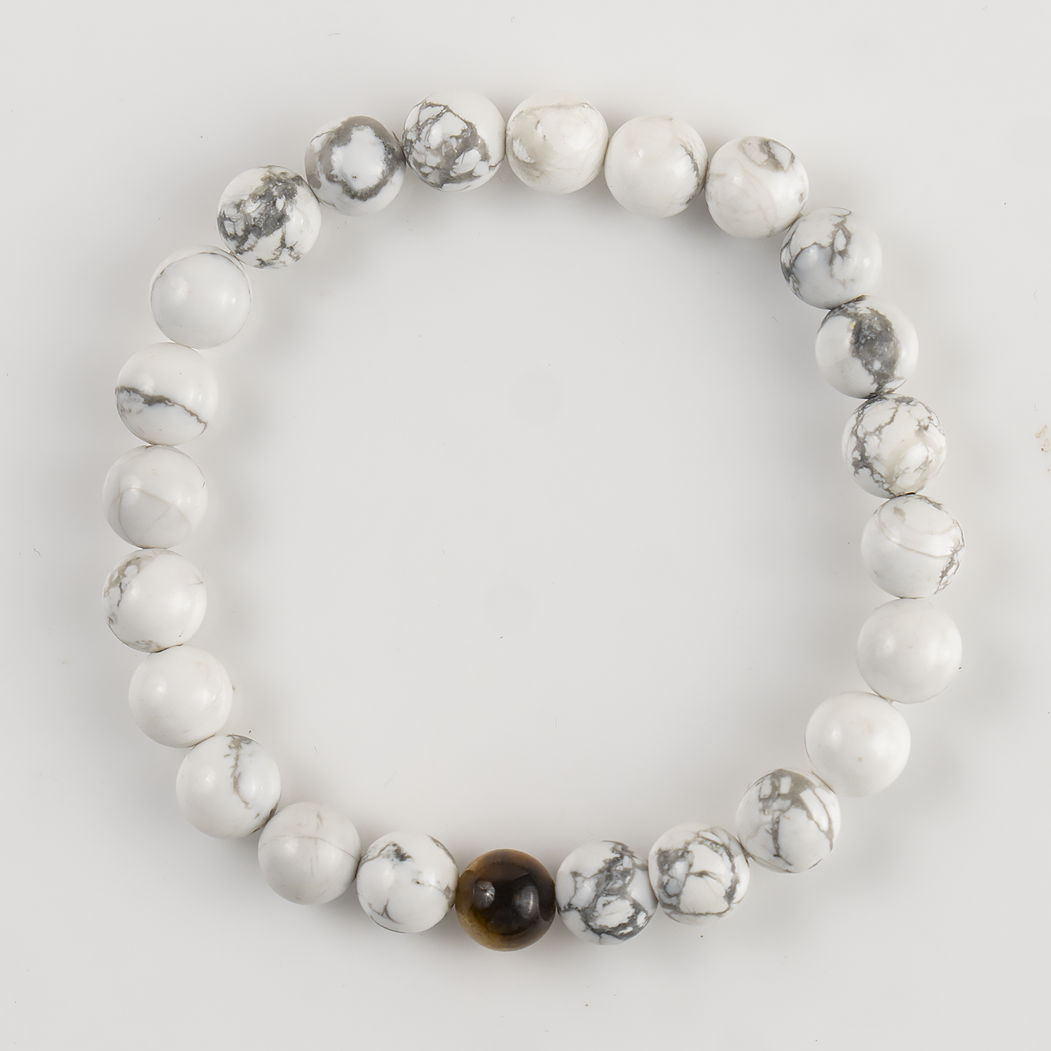 Tiger Eye and Howlite Couple Bracelets