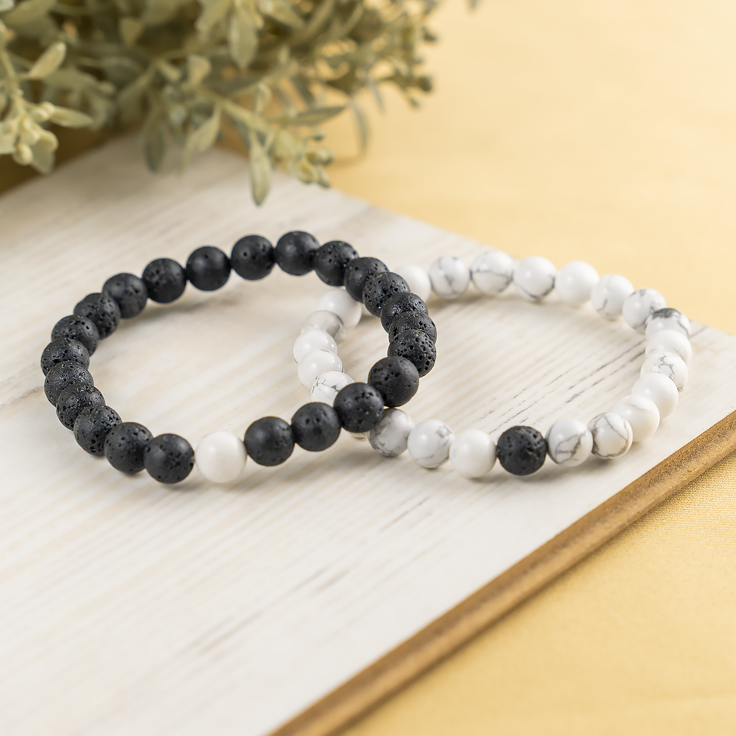 Lava Diffuser Bracelet with Howlite Beads