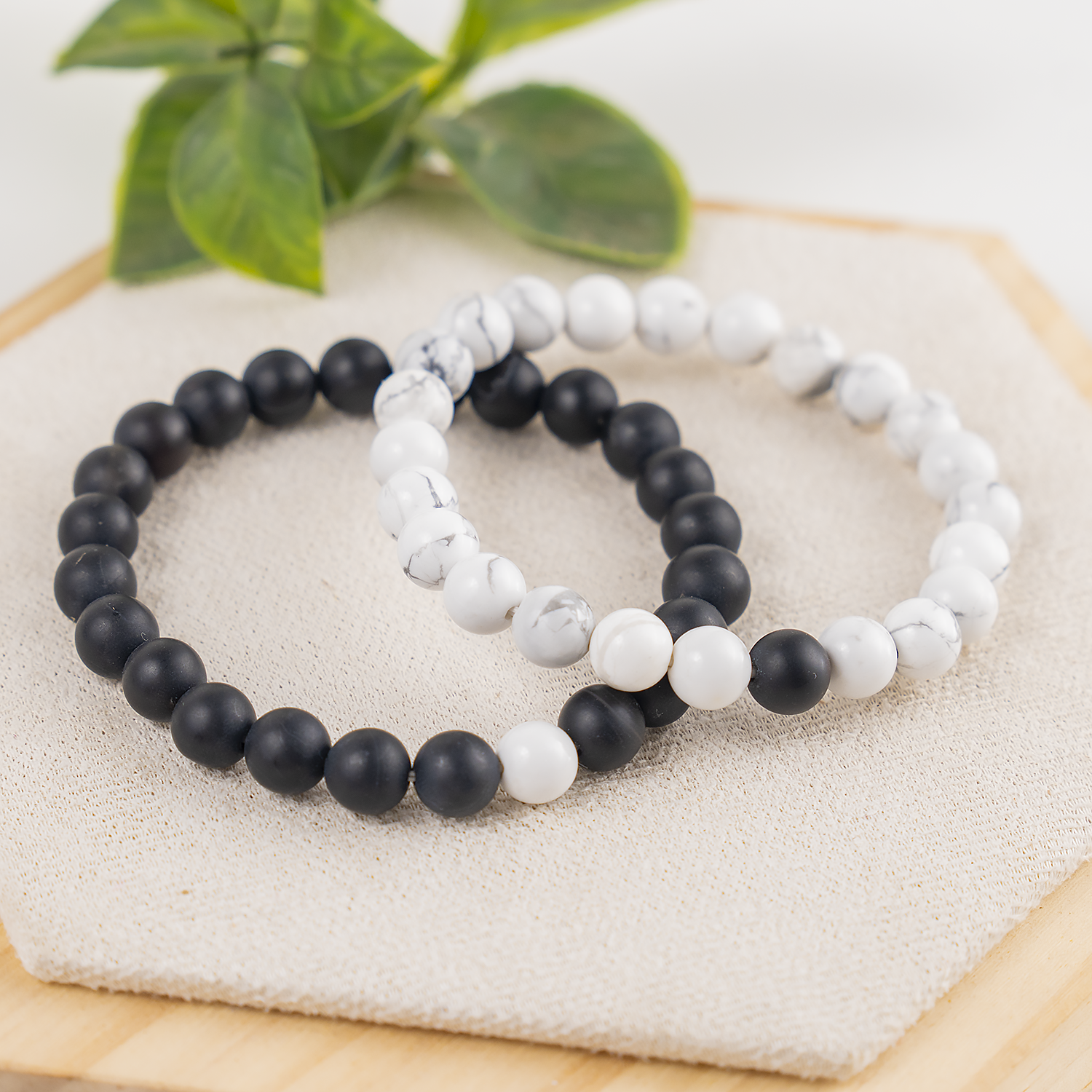 Black Onyx Howlite Bracelets Couple Bracelet