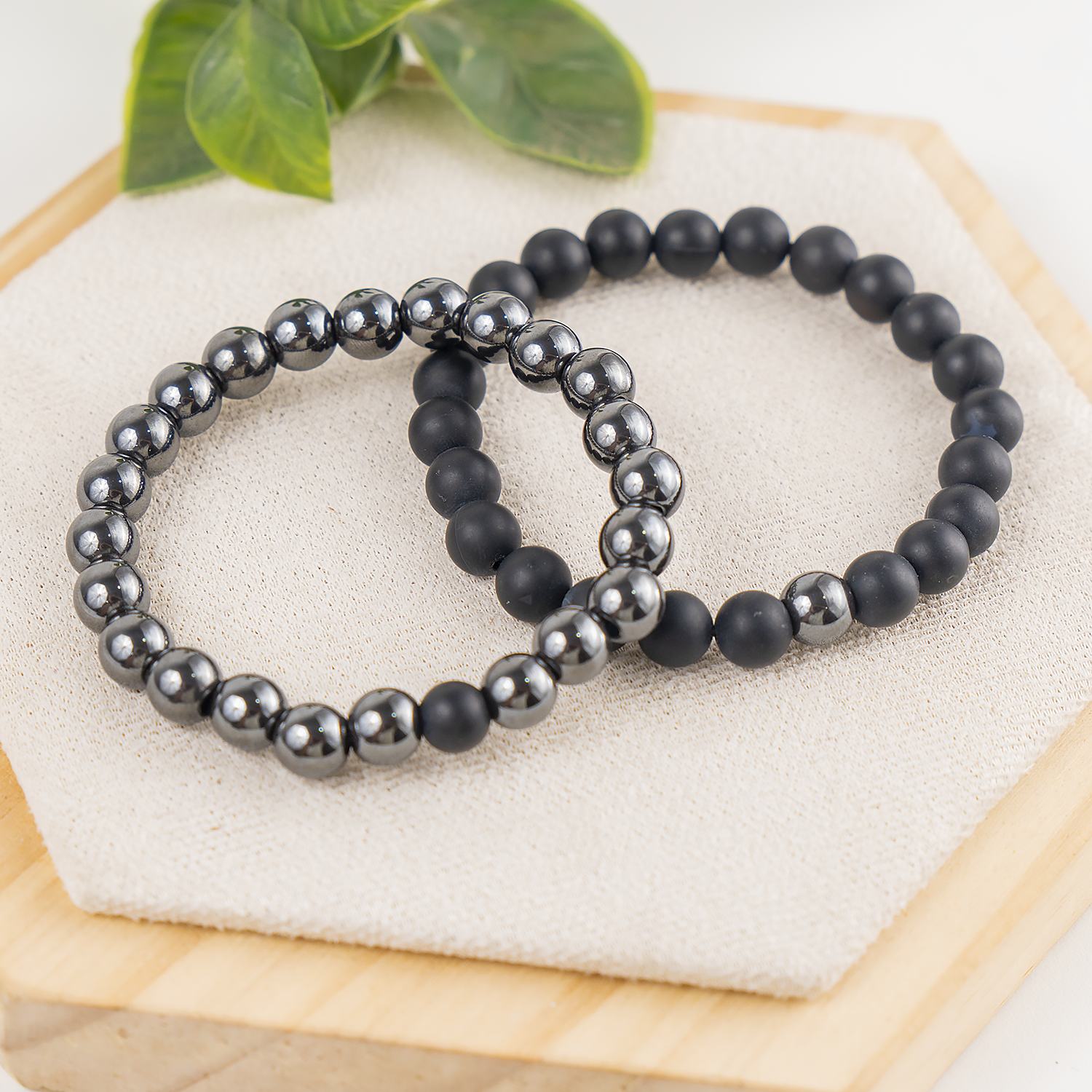 Hematite & Matte Black Onyx Bracelet Couple Bracelet