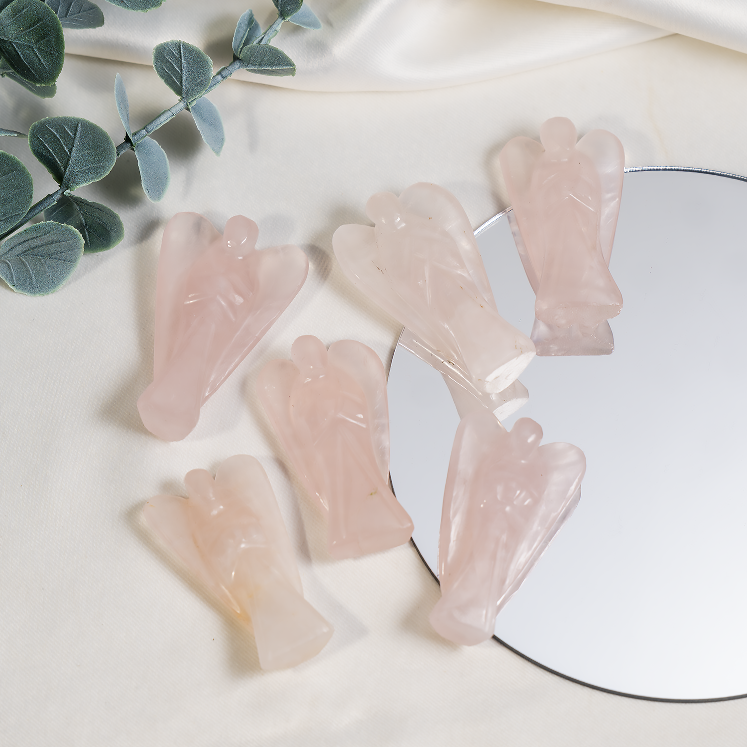 2 inches Rose Quartz Angels