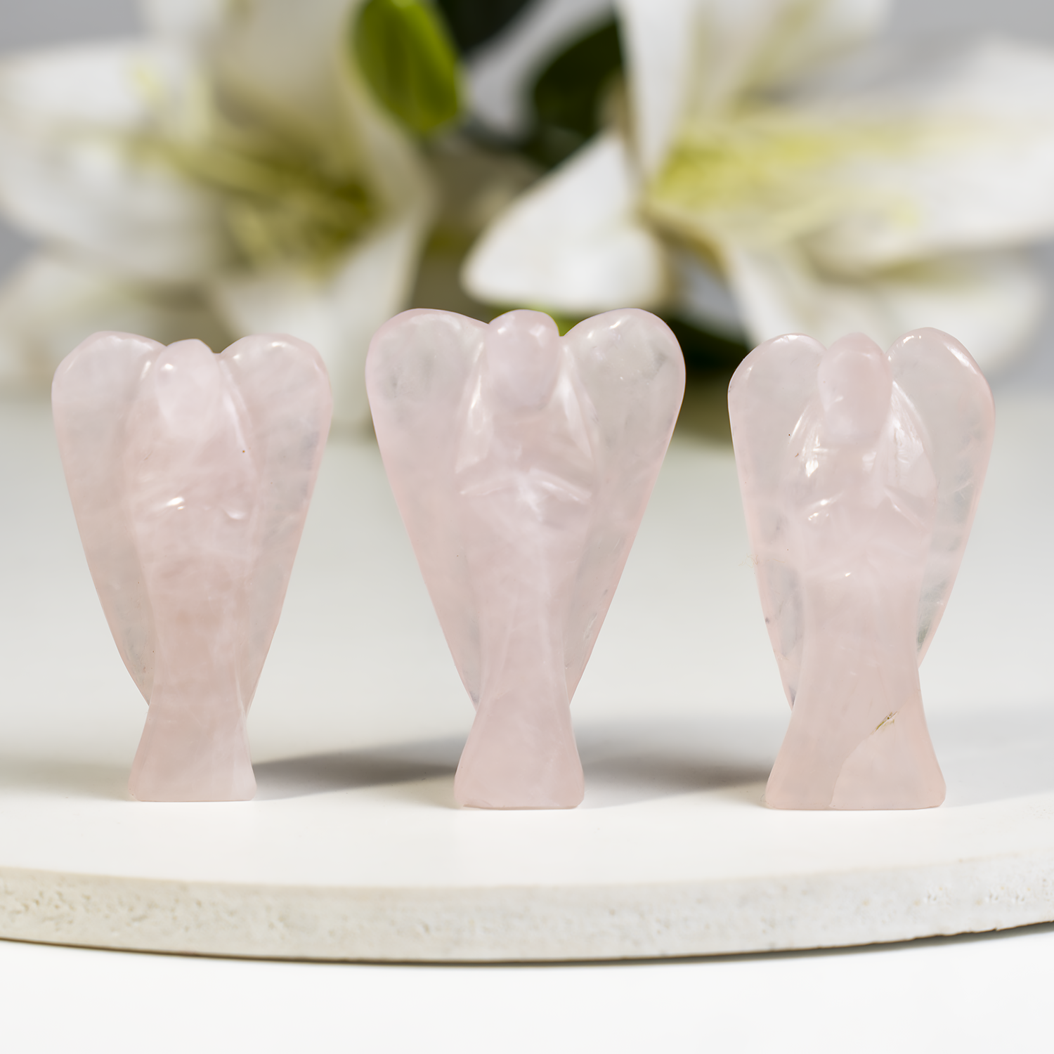2 inches Rose Quartz Angels