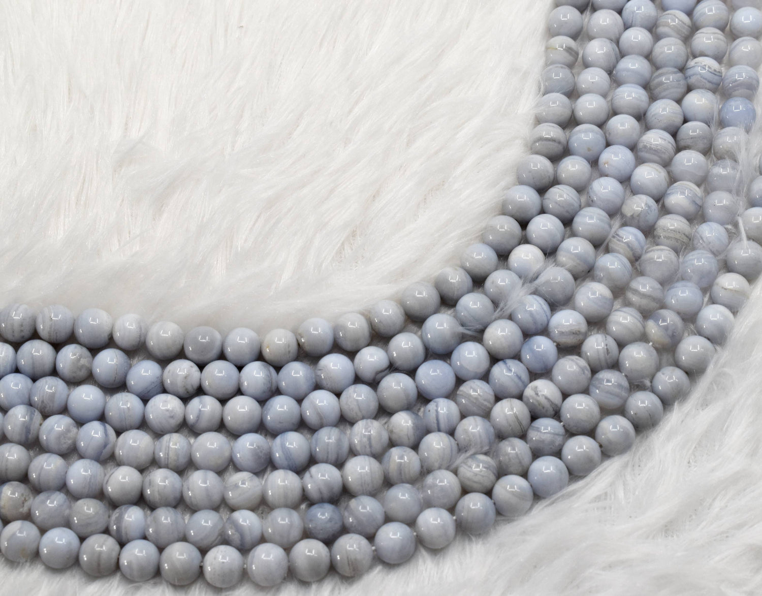 Natural Blue Lace agate Round Beads