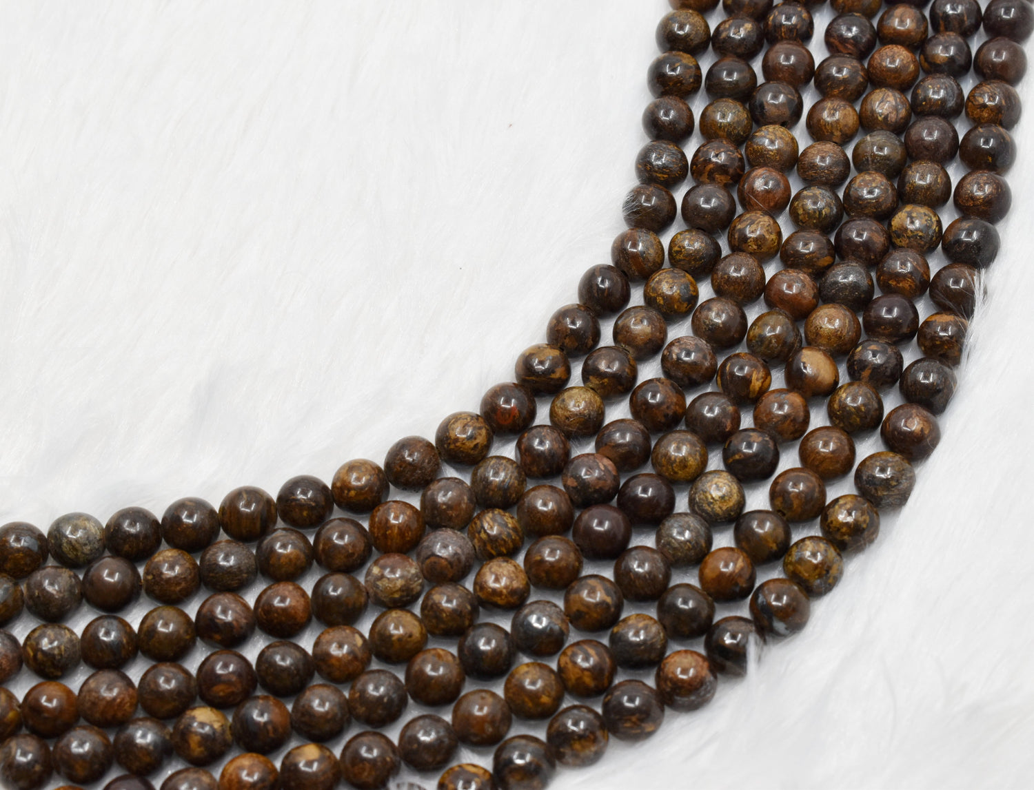 Natural Bronzite Round Beads