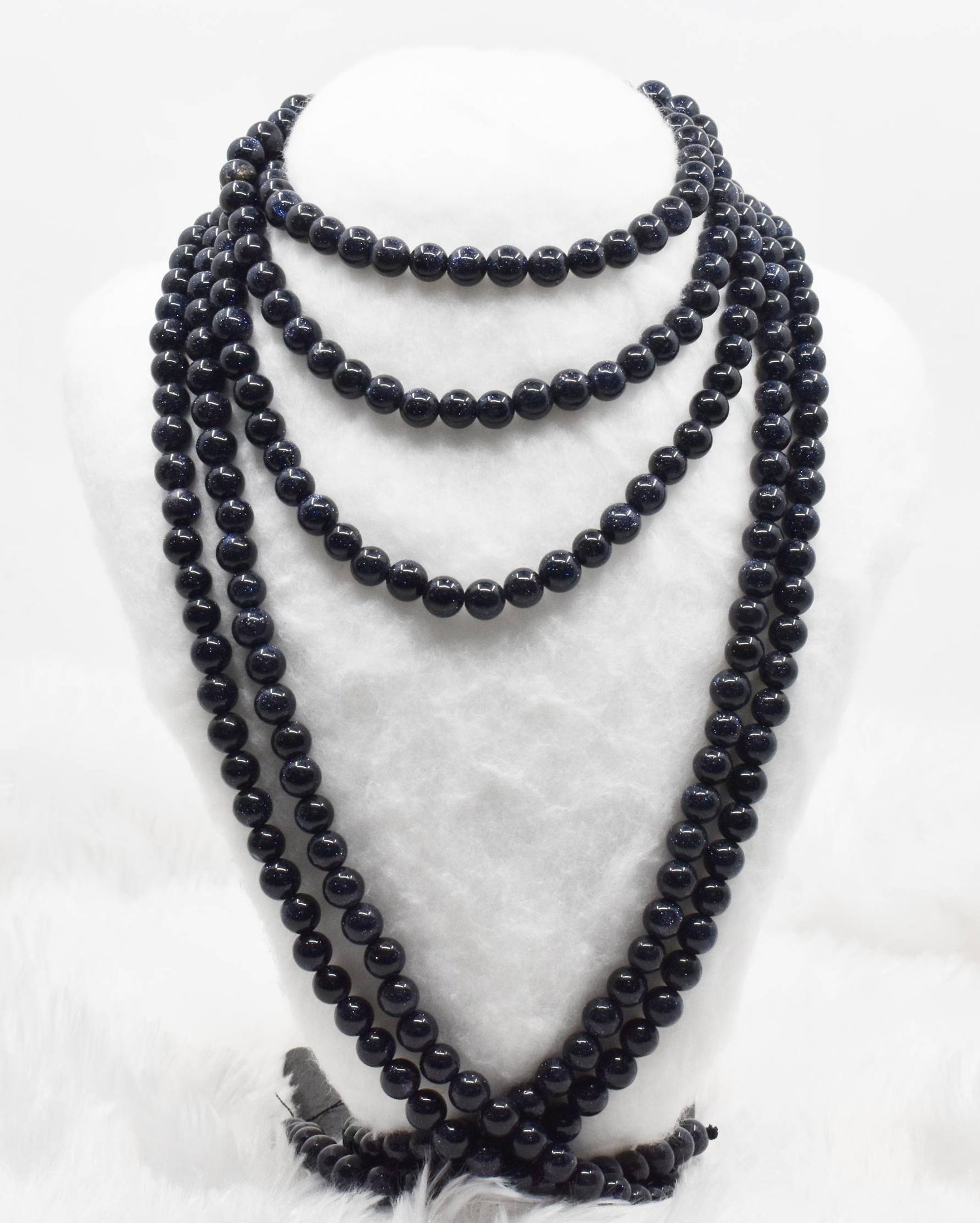 Natural Blue Sandstone Round Beads