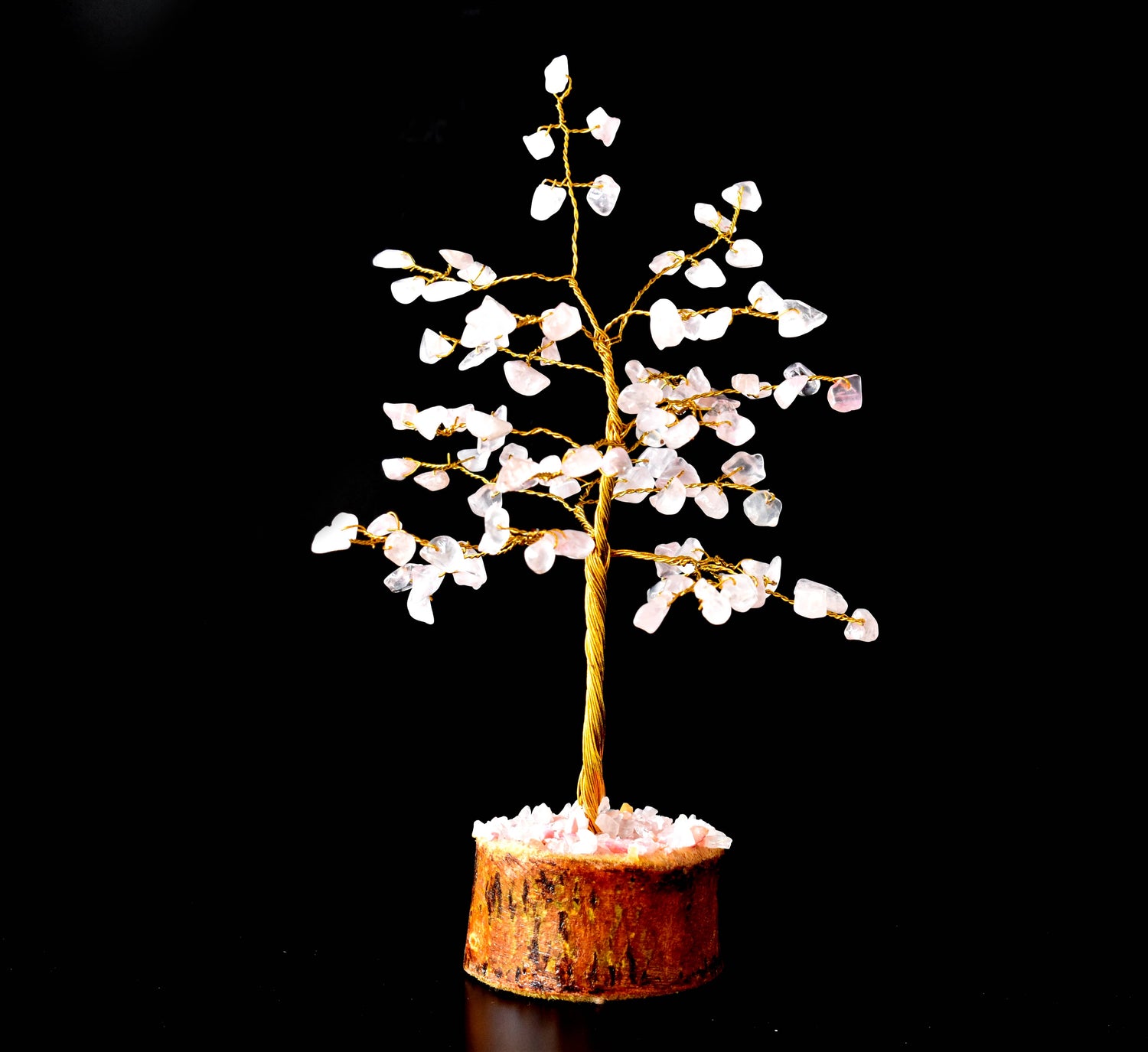 100 Chips Rose Quartz Crystal Tree